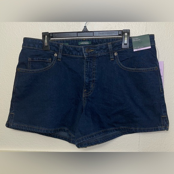 wild fable Pants - Dark Blue Mid-Rise Denim Shorts